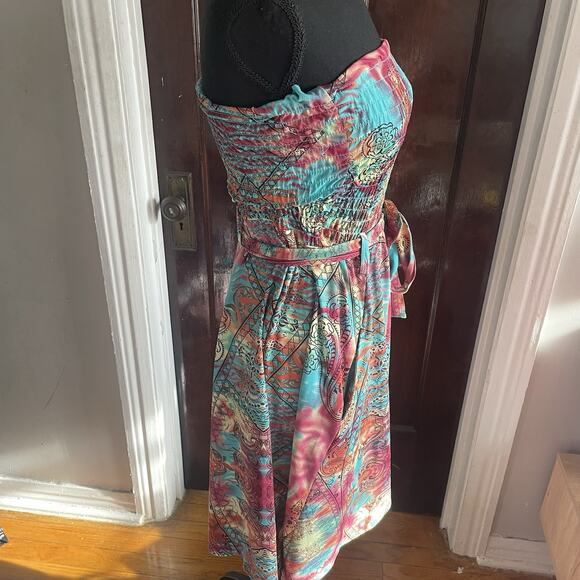 Apple Bottoms Sleeveless Tube Fit N Flare Dress Y2K MEDIUM Flaws - Picture 8 of 11